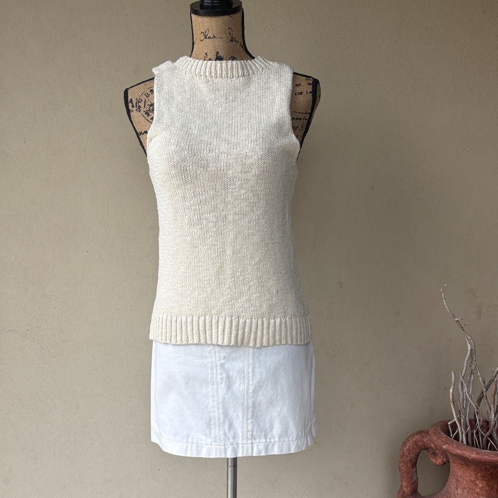 Tibi white denim skirt